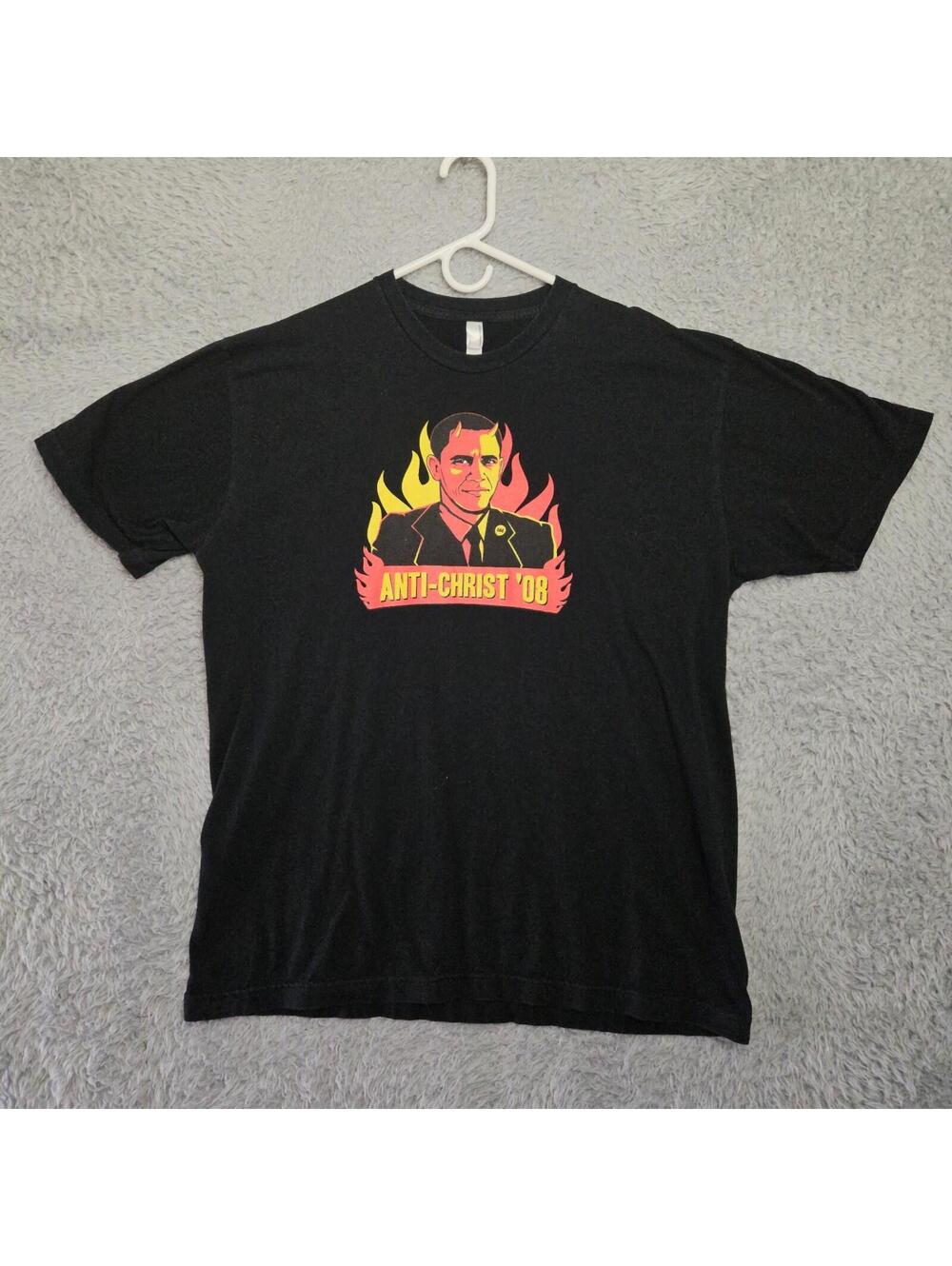 Barack Obama T Shirt XL Vintage 2008 Y2K Anti-Christ 08 Political Funny USA